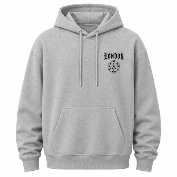Dice Hoodie Grey Front