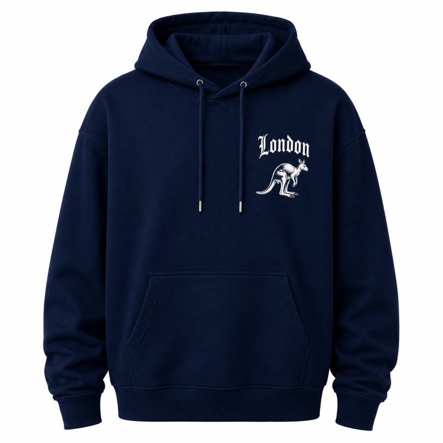 Kangaroo Hoodie Navy Front