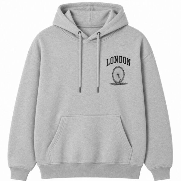 London Eye Hoodie Grey Front