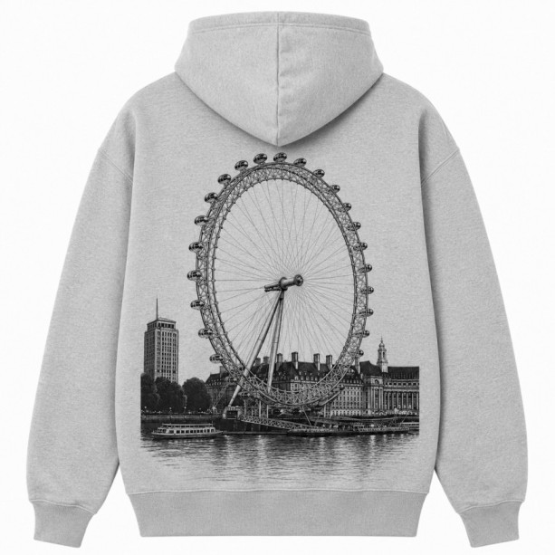 London Eye Hoodie Grey