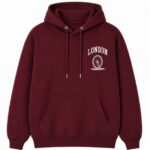 London Eye Hoodie Maroon Front