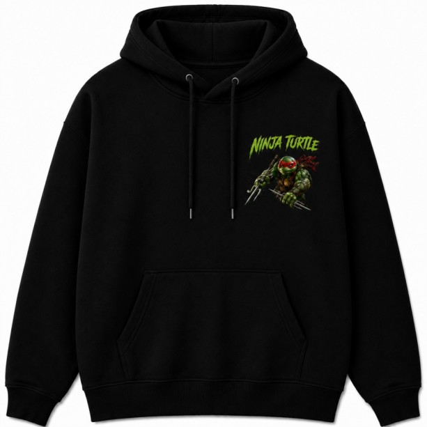 Ninja Turtle Hoodie Black Front