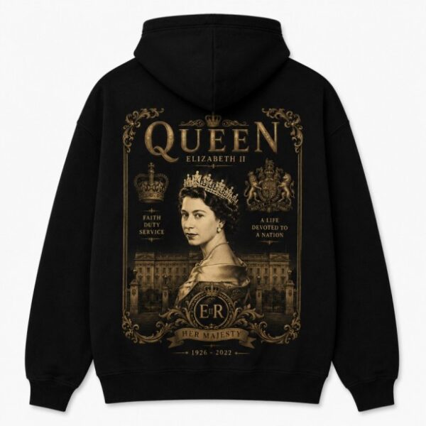 Queen Elizabeth Hoodie Black