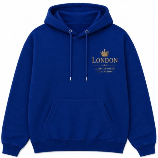 Queen Elizabeth Hoodie Royal Blue Front