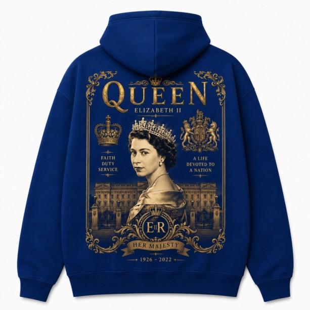Queen Elizabeth Hoodie Royal Blue