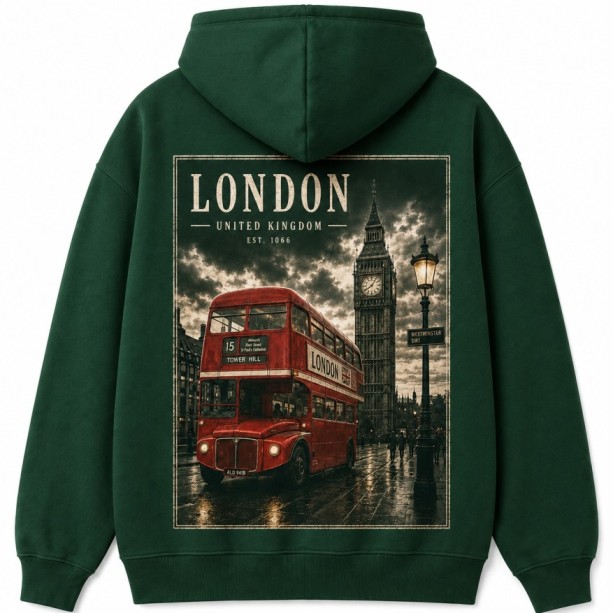 Red Double Decker Bus Hoodie