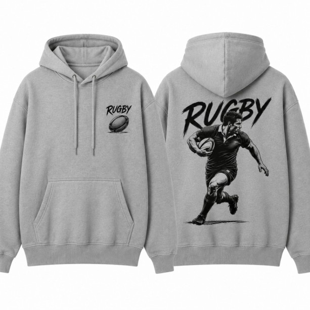 Rugby Hoodie Grey