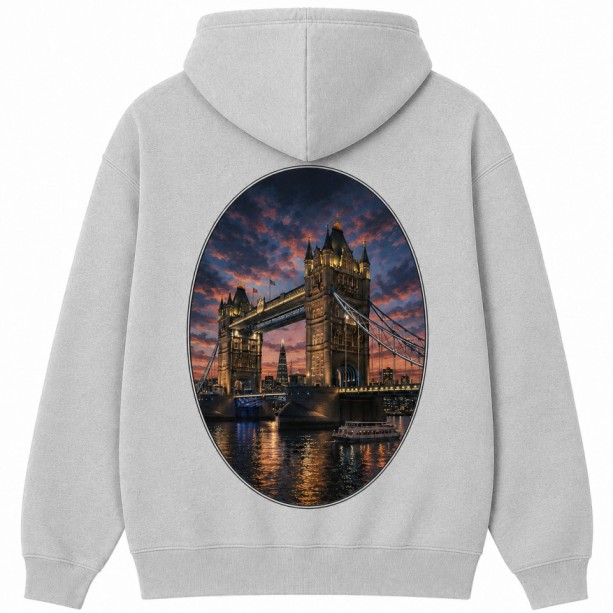 Tower Bridge Hoodie Grey