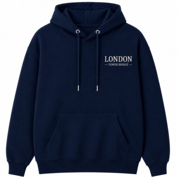 Tower Bridge Hoodie Navy Front