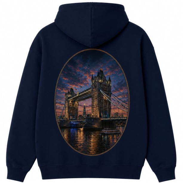 Tower Bridge Hoodie Navy