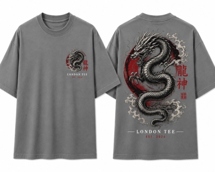 Dragon T Shirt Grey