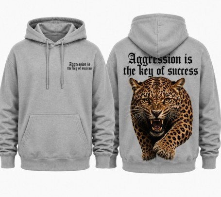 Leopard Hoodie Grey