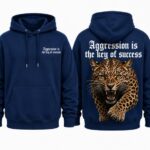 Leopard Hoodie Navy
