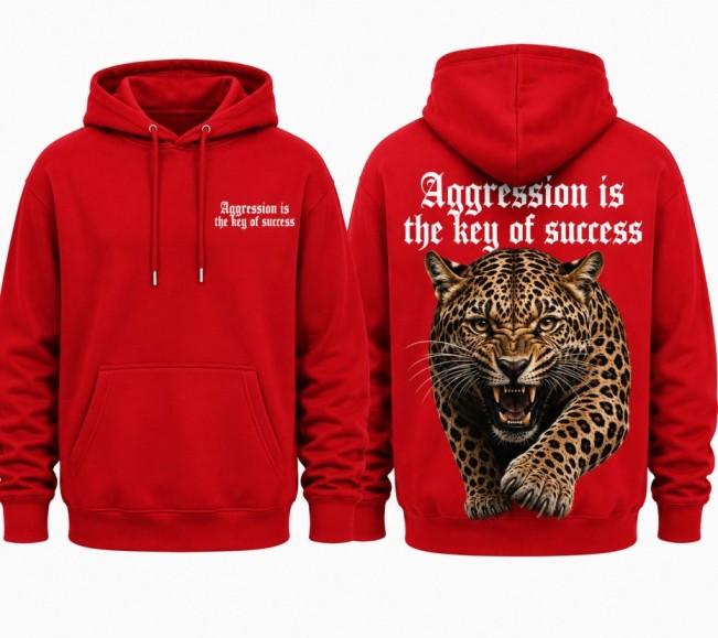 Leopard Hoodie Red