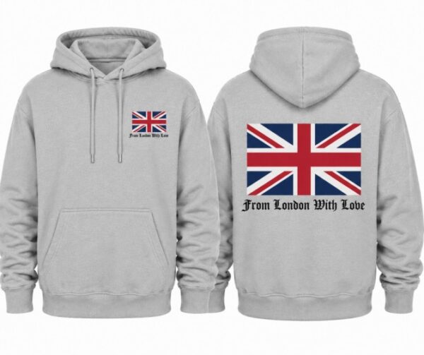 London Flag Hoodie Grey
