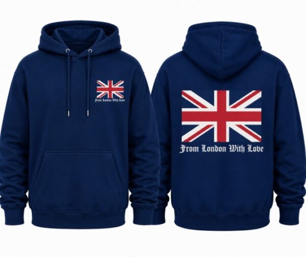London Flag Hoodie Navy