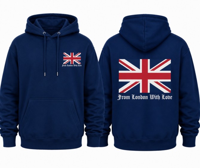 London Flag Hoodie Navy