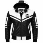 Black And White Hooded Jacket