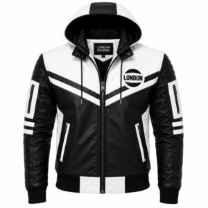 Black And White Hooded Jacket