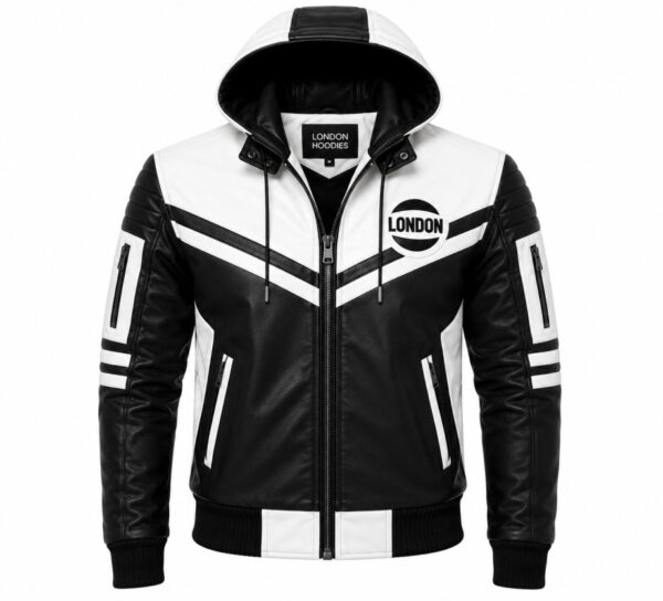 Black And White Hooded Jacket