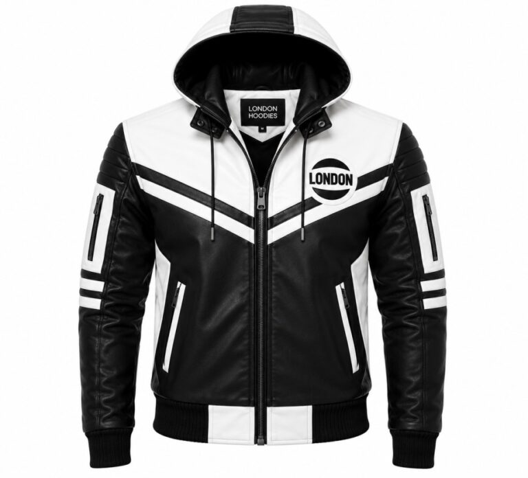 Black And White Hooded Jacket