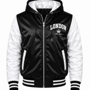 Black And White Varsity Jacket Back