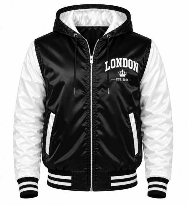 Black And White Varsity Jacket Back