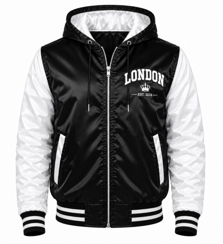 Black And White Varsity Jacket Back