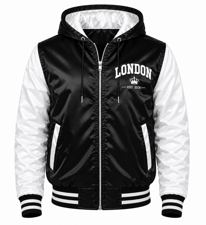 Black And White Varsity Jacket Back