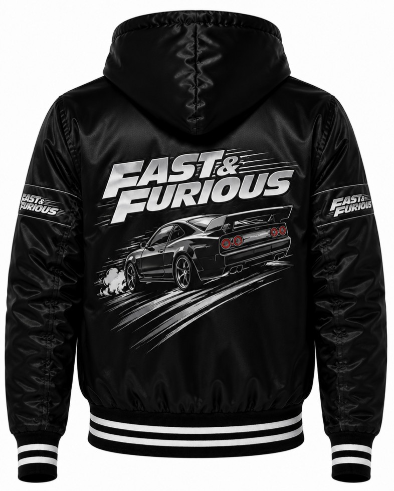 Black Hooded Jacket Back