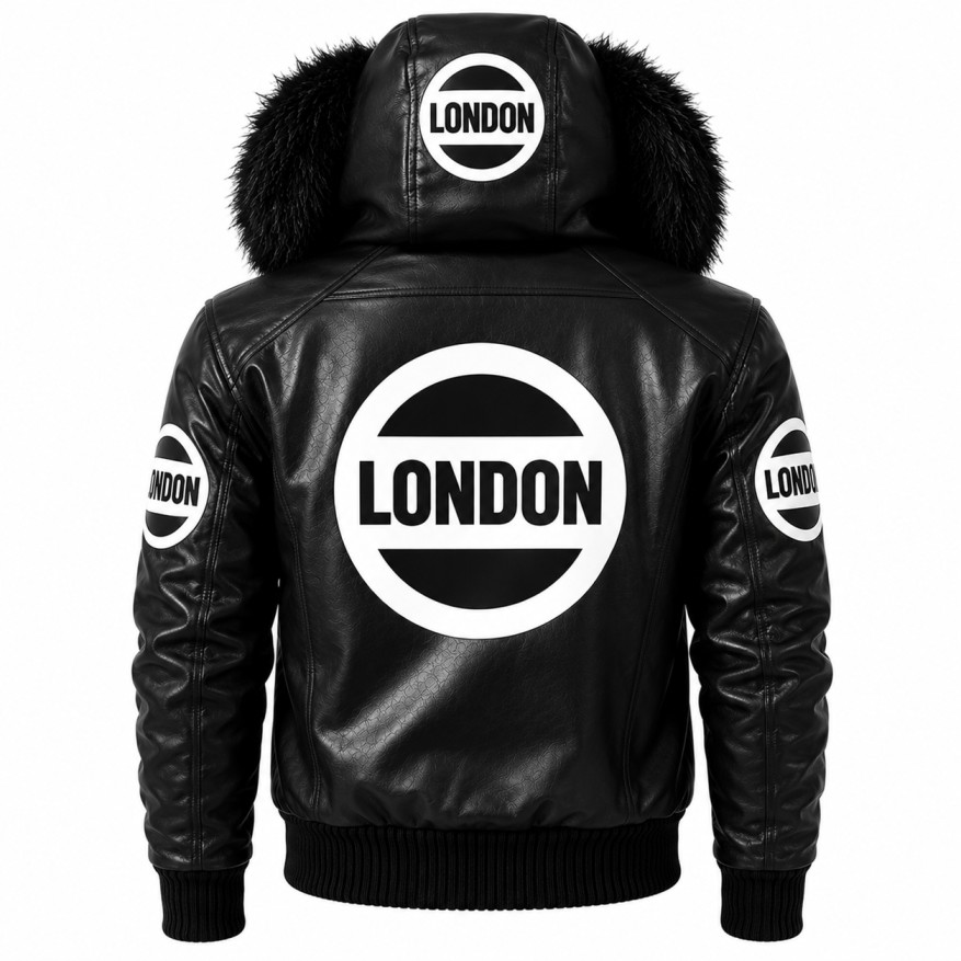 Black Jacket With Fur Hood Back