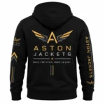 Black Zip Up Aston Hoodie Back