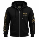 Black Zip Up Aston Hoodie Front