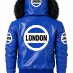 Blue Jacket With Fur Hood Back