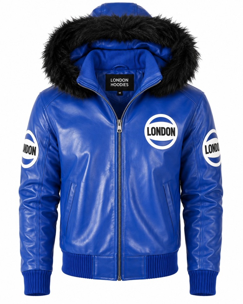 Blue Jacket With Fur Hood