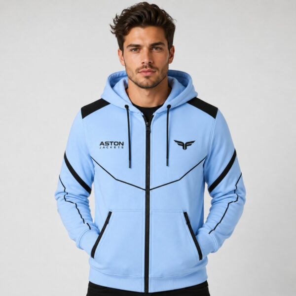Light Blue Zip Up Hoodie
