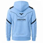 Light Blue Zip Up Hoodie Front Back