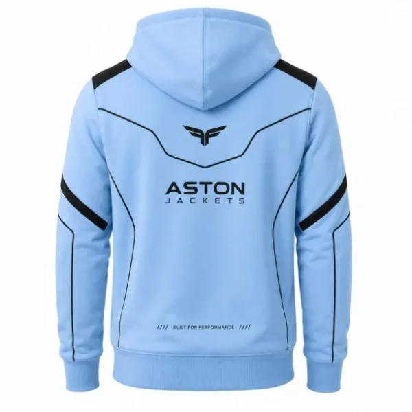 Light Blue Zip Up Hoodie Front Back