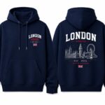 London England Hoodie Navy