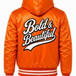 Orange Hooded Jacket Back