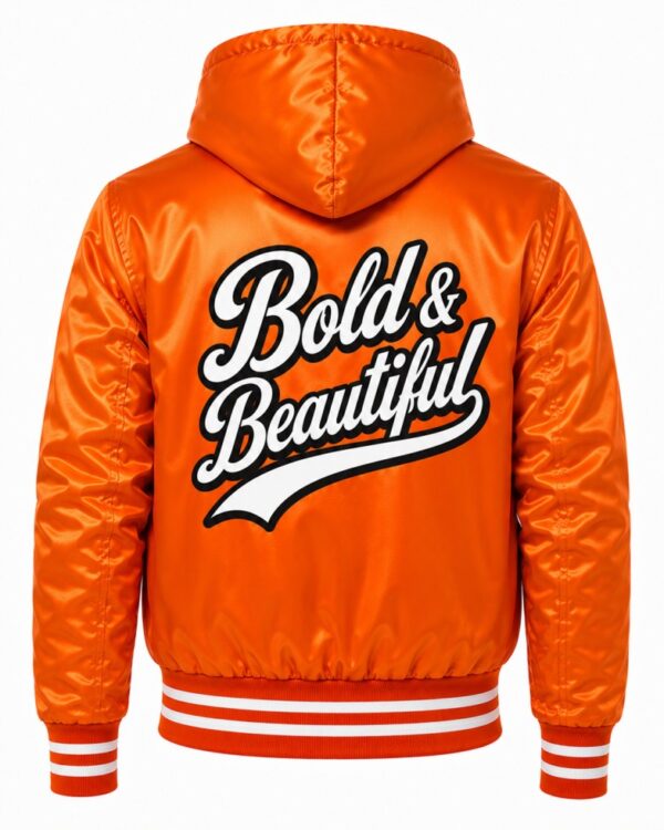 Orange Hooded Jacket Back