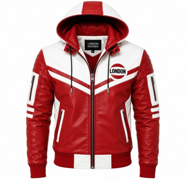 Red And White Hooded Jacket