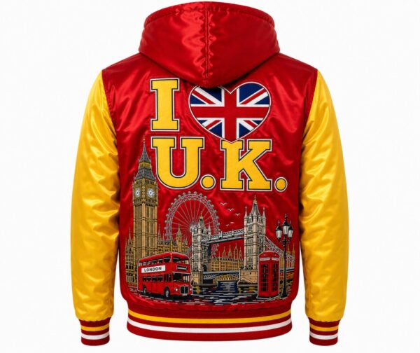 Red And Yellow Varsity Jacket Back