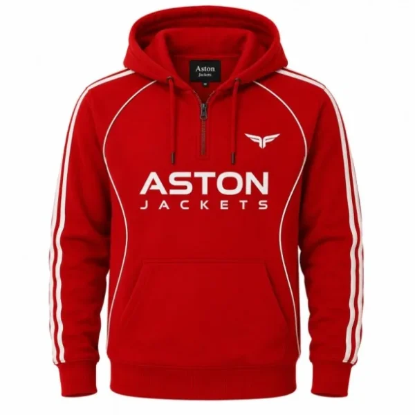 Red Aston Hoodie Front