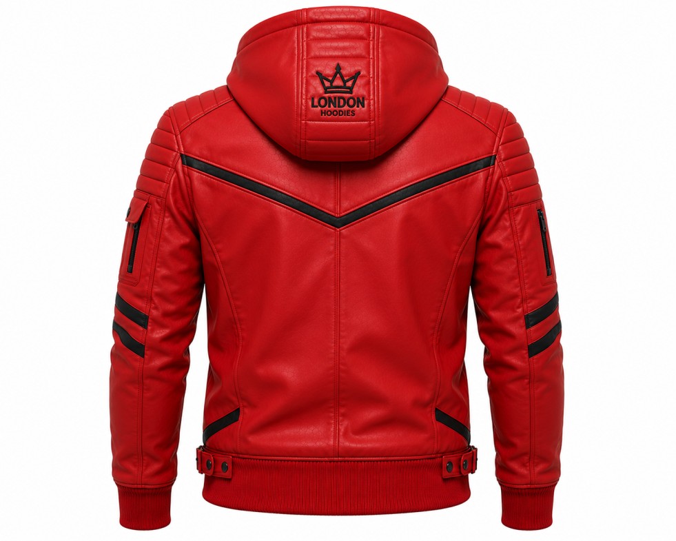 Red Hooded Jacket Back