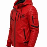 Red Hooded Jacket Side View