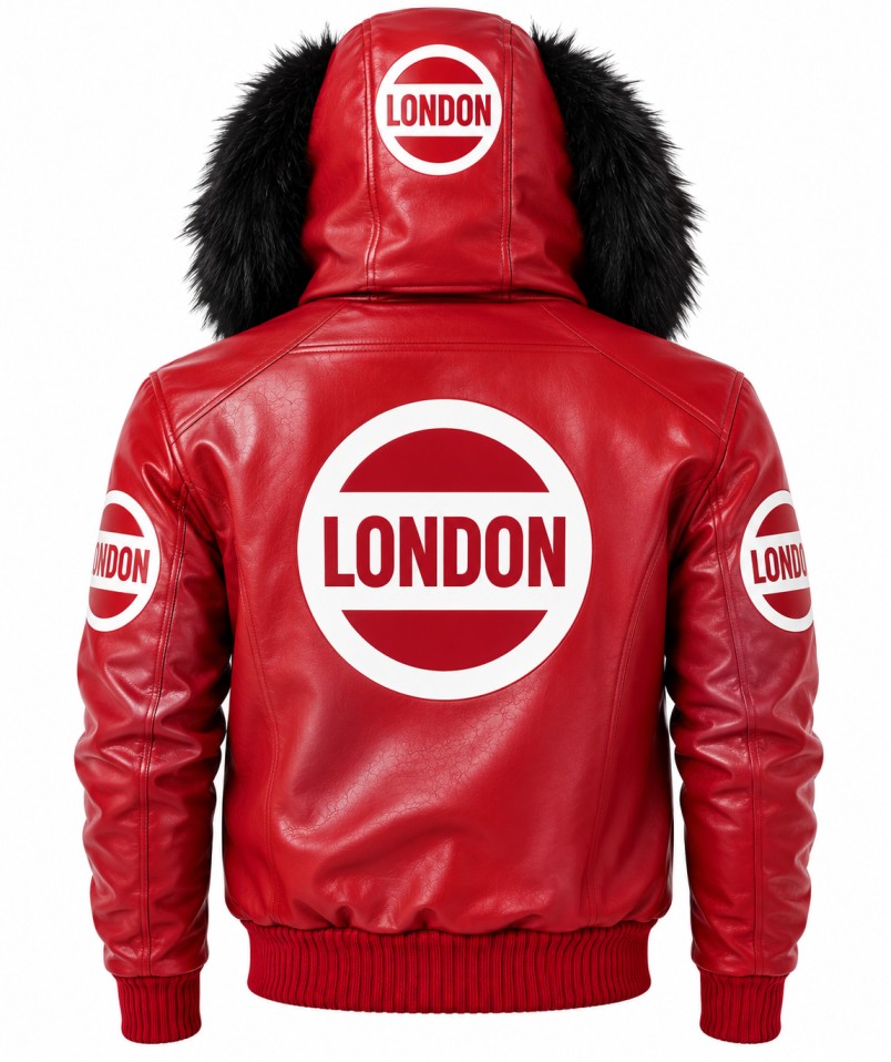 Red Jacket With Fur Hood Back