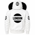 White Jacket With Fur Hood Back