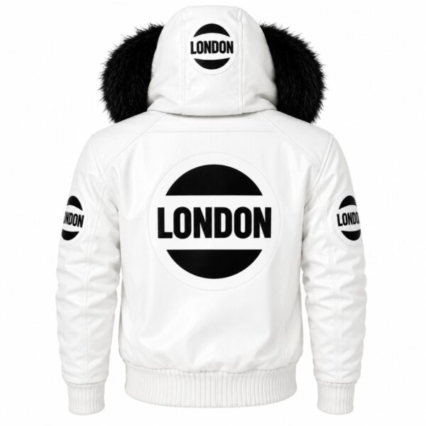 White Jacket With Fur Hood Back