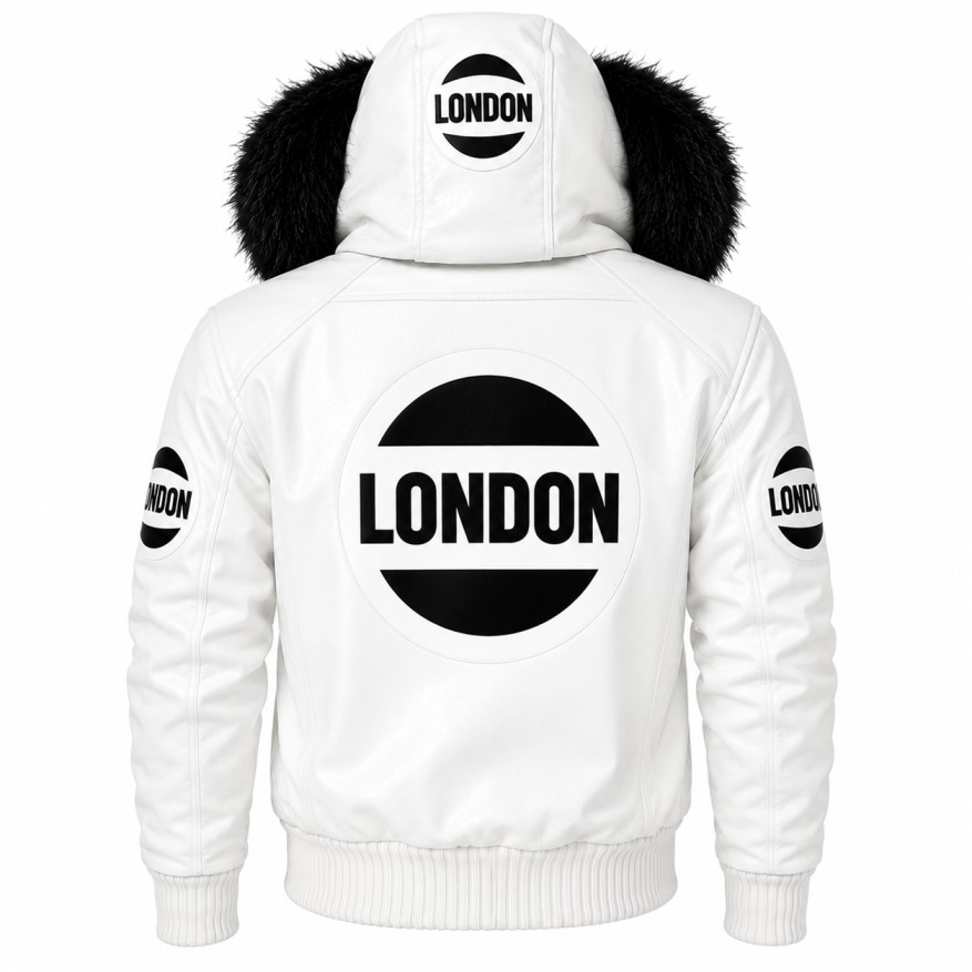 White Jacket With Fur Hood Back